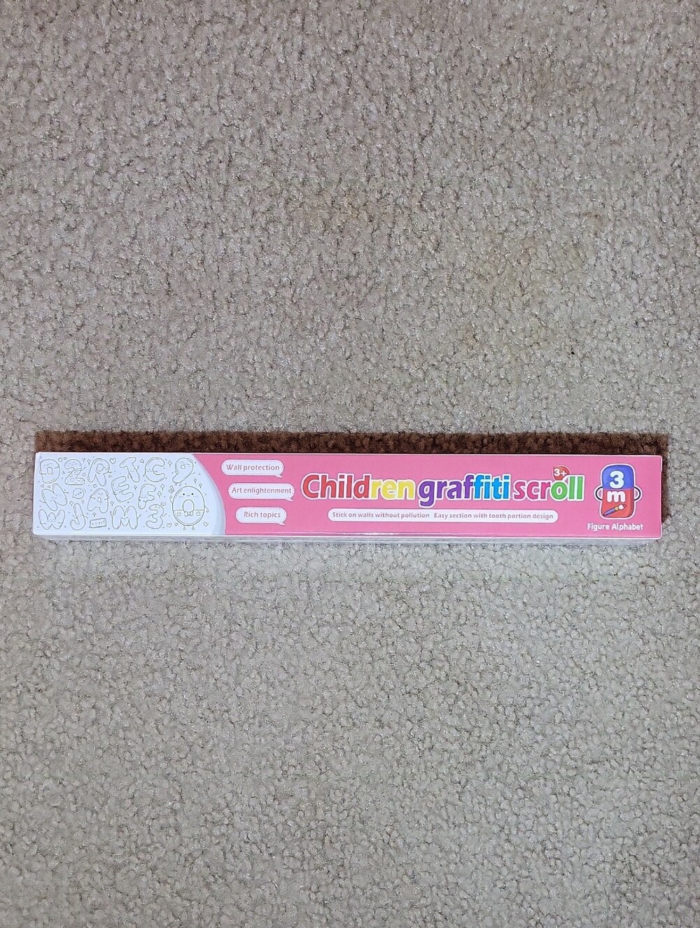Alphabet Graffiti Roll Wallpaper For Kids To Color When Up On Walls NEW